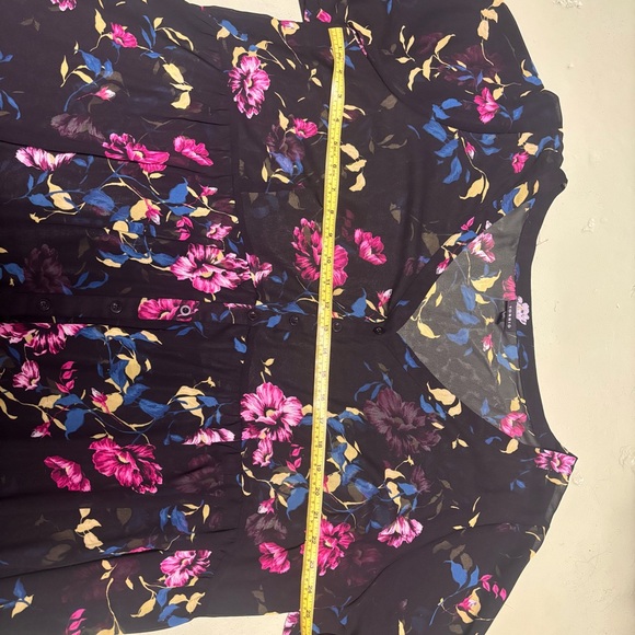 Torrid Size 2 Black Floral Sheer Button Front High Low Dress - Picture 9 of 11